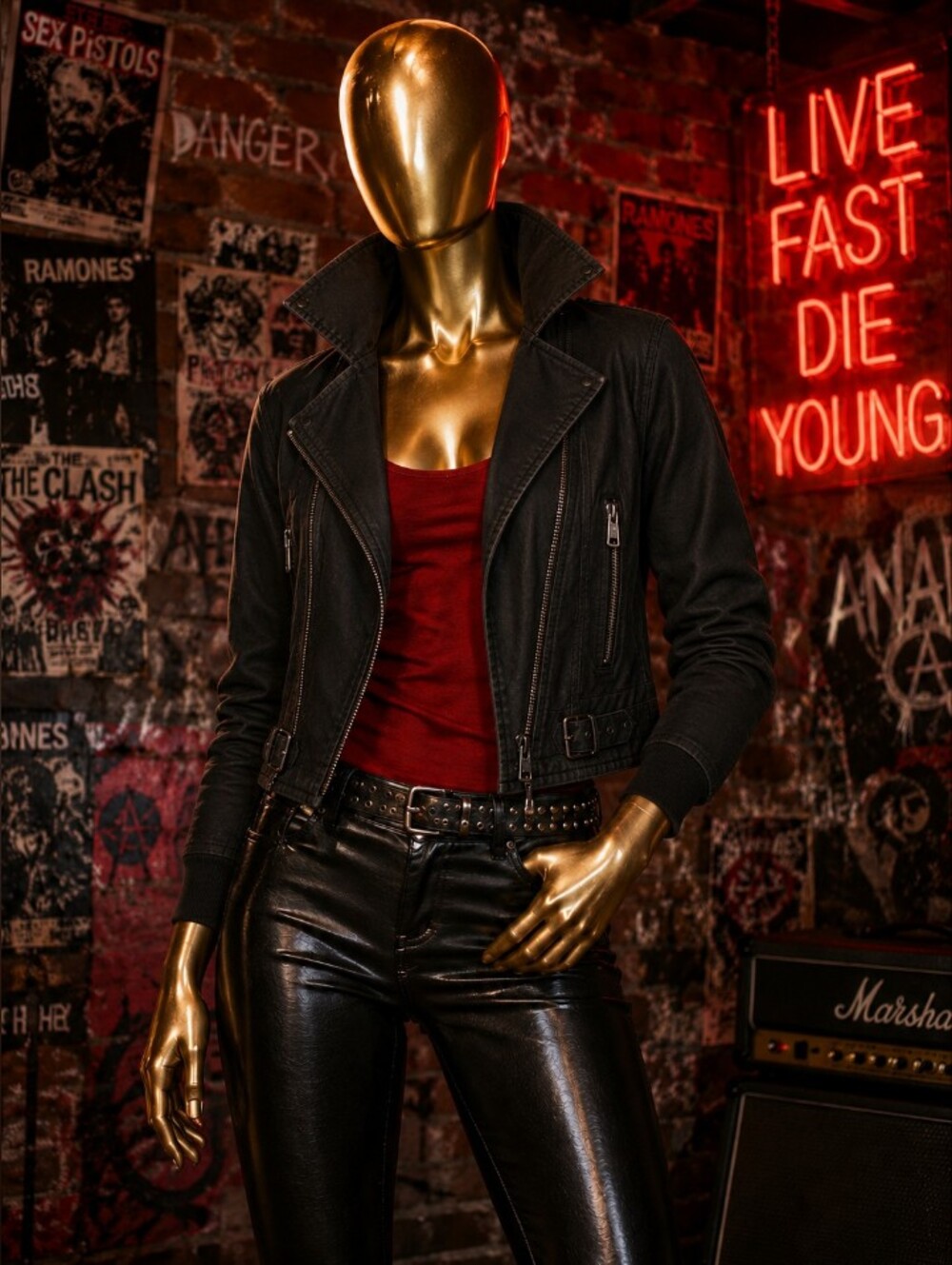 Women’s Vintage Black Multi Zip Moto Jacket 🖤